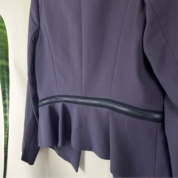 Rebecca Taylor Open Front Silk Blend Peplum Blazer with Zipper Waist Details - Picture 10 of 16